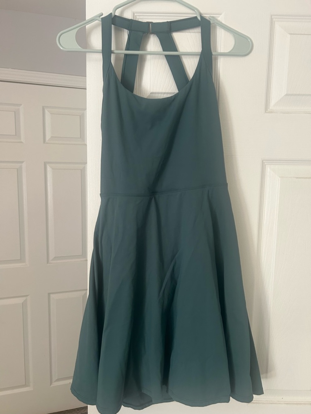 Halara Teal Sleeveless Fit & Flare Dress with Strappy Back